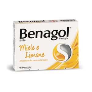 benagol 16 pastiglie miele limone bugiardino cod: 016242240 