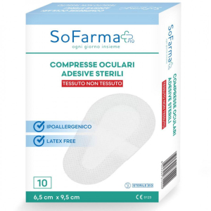 Benda oculare monouso adesiva sterile tessuto non tessuto 10 pezzi sofarmapiu'