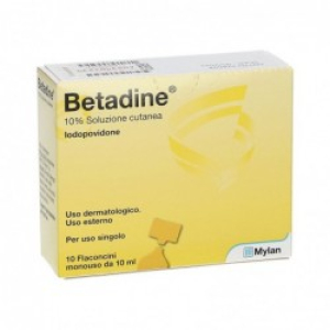 betadine soluzione cutanea 10 flaconi 10ml bugiardino cod: 023907239 
