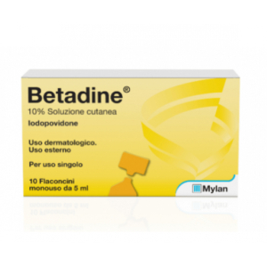 betadine soluzione cutanea 10 flaconi 5ml 10% bugiardino cod: 023907227 