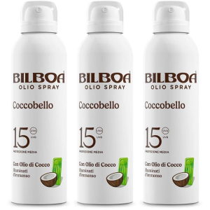 Trova Offerte di bilboa coccobello spray solare spf 15 con olio di cocco 3x150 ml e compra online