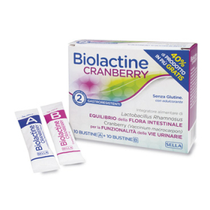 biolactine cranberry 10+10 bustine bugiardino cod: 972382891 