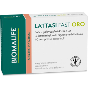 Biomalife lattasi fast oro integratore per la digestione del lattosio 40 compresse orosolubili