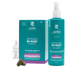 Trova Offerte di bionike defence my body drenaleg+ kit in&out trattamento microcircolo pesantezza delle gambe integratore 60 capsule + spray defaticante gambe 150ml e compra online