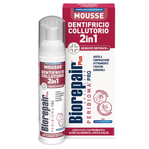 Biorepair - plus mousse dentifricio colluttorio 2in1 protezione gengive confezione 80 ml