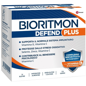 Bioritmon defend plus integratore per il sistema immunitario e il benessere psicologico 14 bustine