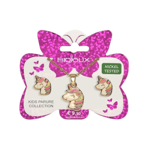 Trova Offerte di bjs008 parure orecchini+collanina smiling unicorn gold plated e compra online