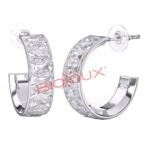Bjt327 orecchini cloe white stainless steel