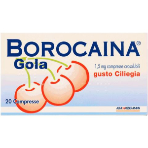 borocaina gola 20 past 1,5 mg ciliegia bugiardino cod: 032053023 