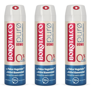 Trova Offerte di borotalco uomo deodorante puro spray (150ml) 3x150 ml e compra online