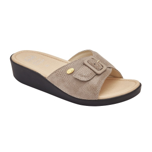 Calzatura mango dot printed suede w taupe 38