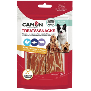Cerca Prezzi di camon cane snack treats strips pollo merluzzo bovino 100gr e acquista online