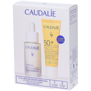 Caudalie cofanetto vinoperfect siero + vinosun fluido solare viso spf50+ - siero antimacchie 30 ml + fluido solare viso 20 ml - edizione 2025