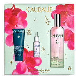Caudalie duo acqua di bellezza cofanetto con acqua di bellezza 100ml + maschera detox 15ml in omaggio + siero antimacchie 10ml in omaggio