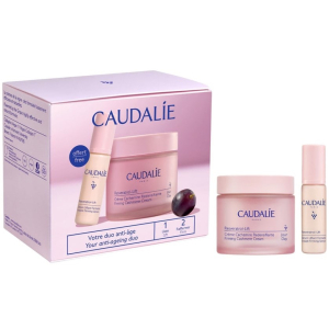 Caudalie resveratrol-lift duo anti-età cofanetto con crema cashemire ridensificante 50ml + siero lifting 10ml in omaggio