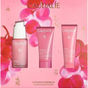 Caudalie vinohydra routine idratazione cofanetto con siero ialuronico 30ml + gel detergente 30ml in omaggio + maschera idratante 15ml in omaggio