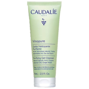 Caudalie vinopure gel detergente purificante - gel detergente anti imperfezioni - 75 ml - nuovo packaging