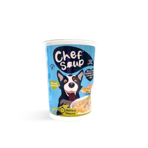 Chef soup con trota salmonata in pezzi patata e zucca 50 g mangime