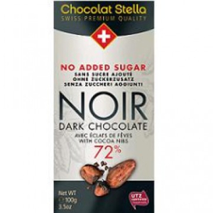 chocolat stella noir 72% 100g bugiardino cod: 910605120 