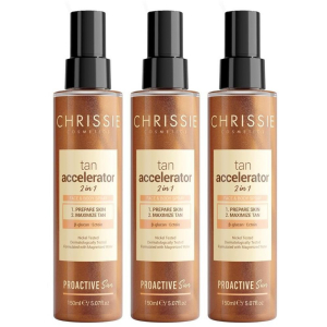 Cerca Prezzi di chrissie proactive sun tan accellerator 2 in 1 3x150 ml spray e acquista online