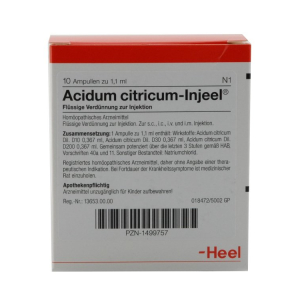 citricum ac inj 10f heel bugiardino cod: 909470320 