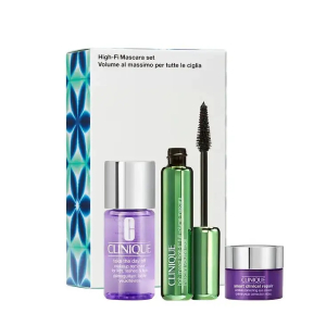 Clinique high-fi total volume mascara 10ml + contorno occhi 5ml + struccante 30ml clinique
