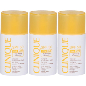 Cerca Prezzi di clinique sun™ sun care mineral face fluido spf50 3x30 ml e acquista online