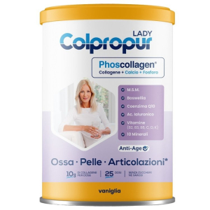 Cerca Prezzi di colpropur lady integratore di collagene + calcio + fosforo per pelle ossa e articolazioni 332,5 gr vaniglia e acquista online