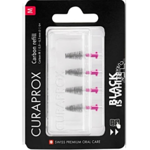 Curaprox black is white carbon m refill 4 scovolini