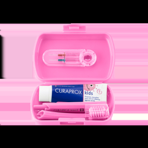 Curaprox travel set kids rosa