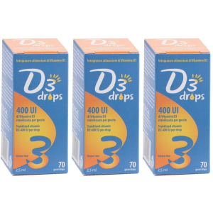 Compra Online d3 drops 400 ui flaconcino 2,5 ml 3x2,5 ml gocce orali e Trova il miglior prezzo
