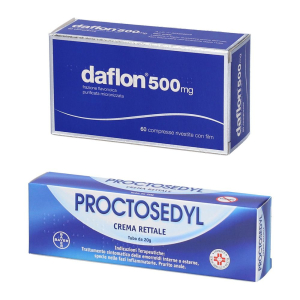 Compra Online daflon 60 compresse rivestite 500mg + proctosedyl crema 1 pz set e Trova il miglior prezzo