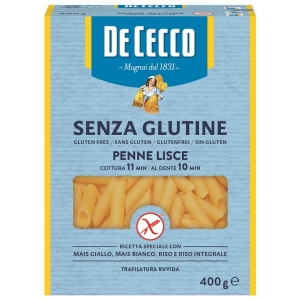 Compra Online De cecco penne lisce senza glutine 400 g e Trova il miglior prezzo