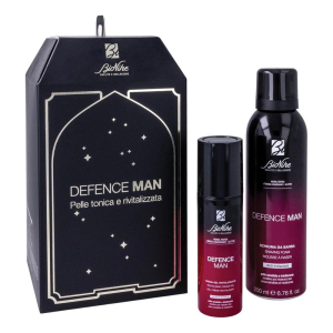 Defence man kit natale 2024 safe shave schiuma da barba antiirritazioni 200 ml + crema gel rivitalizzante 50 ml