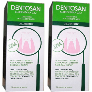 Compra Online dentosan colluttorio trattamento mese clorexidina 0,12% set da 2 2x500 e Trova il miglior prezzo