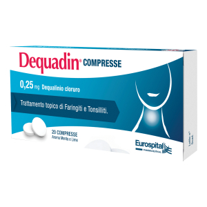 dequadin 20 compresse 0,25mg bugiardino cod: 012235040 