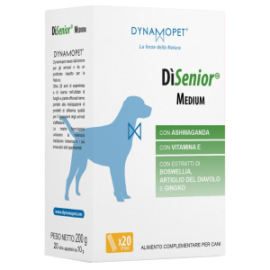 Compra Online dìsenior medium mangime complementare per il supporto cognitivo e il benessere del cane anziano 20 stick da 10 grammi e Trova il miglior prezzo