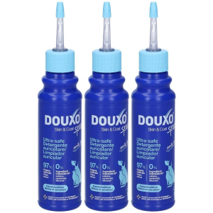 Compra Online douxo spa detergente auricolare per cani e gatti 3x120 ml e Trova il miglior prezzo