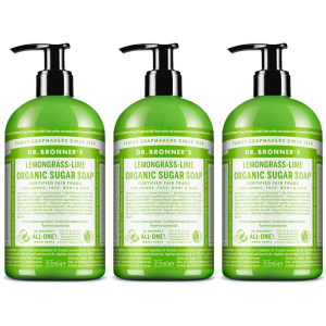 Compra Online dr. bronner's sapone di zucchero bio lemongrass & lime 3x355 ml e Trova il miglior prezzo