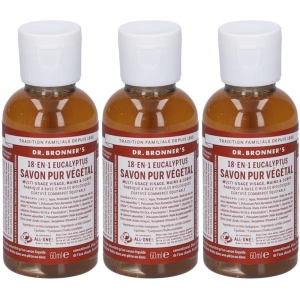 Compra Online Dr. bronner’s sapone liquido 18-in-1 all'eucalypto 60 ml 3x60 e Trova il miglior prezzo