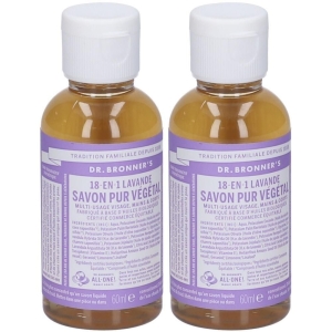 Compra Online Dr. bronner’s sapone liquido 18-in-1 alla lavanda 60 ml 2x60 e Trova il miglior prezzo
