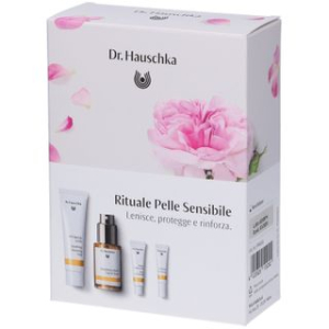 Dr hauschka kit rituale giorno & notte pelle secca & sensibile 1 latte detergente 30 ml + 1 lozione tonificante 30 ml + 1 siero notte 2,5 ml + 1 crema alla rosa 5 ml