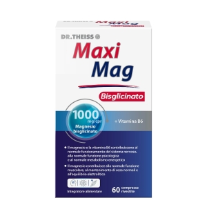 Compra Online Dr theiss maxi mag magnesio bisglicinato 60 compresse rivestite senza glutine senza lattosio e Trova il miglior prezzo