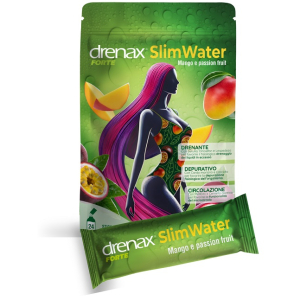 Drenax forte slimwater integratore drenante depurativo e per la circolazione gusto mango e passion fruit 24 stick effervescenti