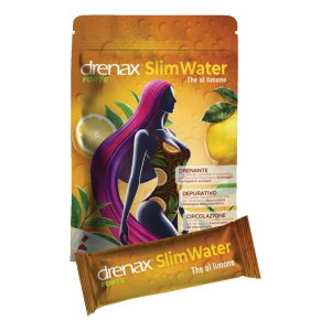 Drenax forte slimwater integratore drenante depurativo e per la circolazione gusto the al limone 24 stick effervescenti