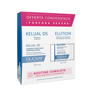 Ducray cofanetto routine kelual ds shampoo trattante 100 ml + elution shampoo equilibrante delicato 200 ml