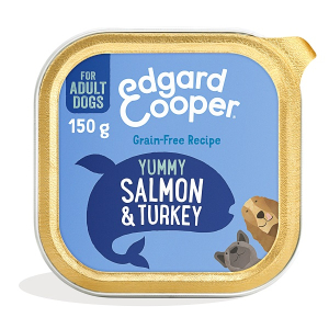 Edgard & cooper adult salmone e tacchino allevato a terra senza cereali cibo umido per cani 150g edgard & cooper
