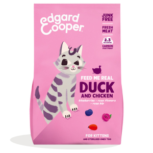 Edgard cooper cat feed me real kitten crocchette per gattini gusto anatra e pollo 325 g
