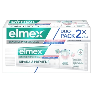 Acquista Online Elmex sensitive professional ripara e previene - dentifricio sbiancante e lenitivo, 2 tubi da 75 ml e Cerca l'offerta più bassa