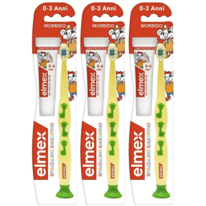 Acquista Online elmex® spazzolino educativo bambini dai 0 ai 3 anni - morbido 3x1 pz s e Cerca l'offerta più bassa